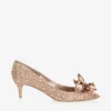 Zapatos de salón de punta afilada Allure con cristales en oro rosa