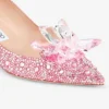 Zapatos de salón de punta afilada Allure en ante rosa y cubiertos de cristales