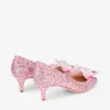 Zapatos de salón de punta afilada Allure en ante rosa y cubiertos de cristales