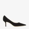 Zapatos de salón de punta afilada Love 65 en ante negro con emblema Jc Zapatos de salón de punta afilada Love 65 en ante negro con emblema Jc