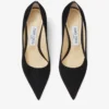 Zapatos de salón de punta afilada Love 85 de ante negro con emblema JC