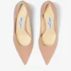 Zapatos de salón de punta de ante rosa ballet Love 65 con el emblema JC