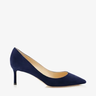 Zapatos de salón de punta Romy 60 en ante azul marino