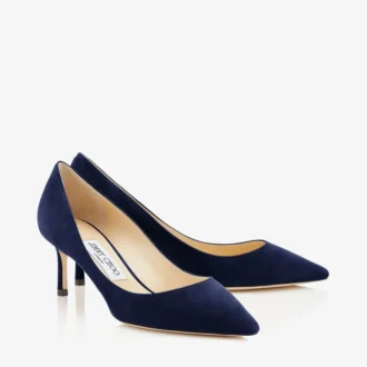 Zapatos de salón de punta Romy 60 en ante azul marino