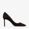 Zapatos de salón de punta Romy 85 de ante negro Zapatos de salón de punta Romy 85 de ante negro