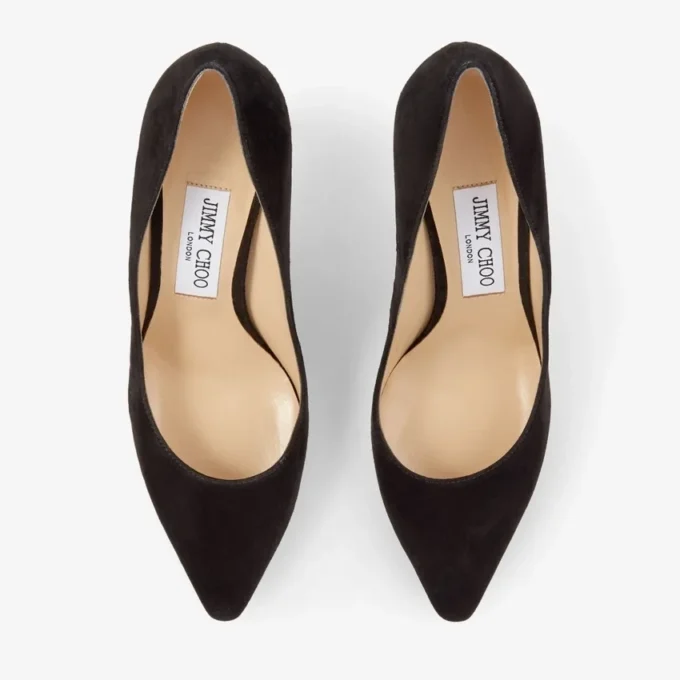 Zapatos de salón de punta Romy 85 de ante negro Zapatos de salón de punta Romy 85 de ante negro