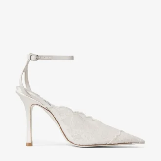 Zapatos de salón Faiz 100 de encaje marfil de jimmy choo