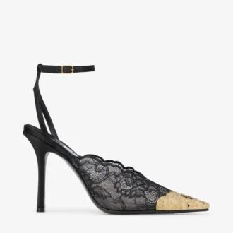 Zapatos de salón Faiz 100 negros de jimmy choo con detalle de encaje y metal