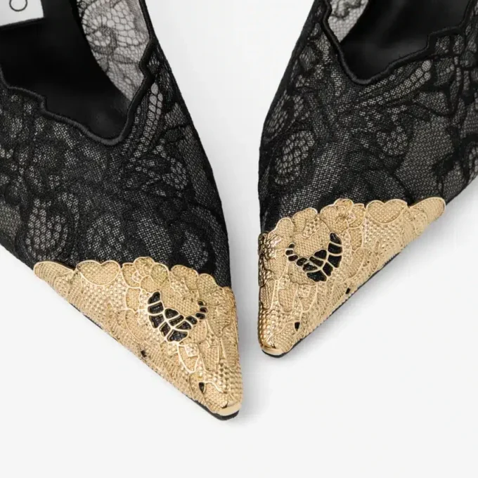 Zapatos de salón Faiz 100 negros de jimmy choo con detalle de encaje y metal