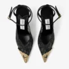 Zapatos de salón Faiz 100 negros de jimmy choo con detalle de encaje y metal