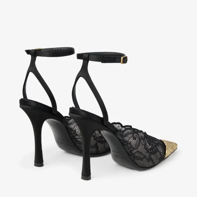 Zapatos de salón Faiz 100 negros de jimmy choo con detalle de encaje y metal