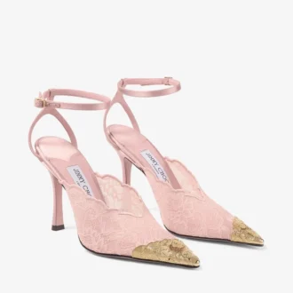 Zapatos de salón Faiz 100 Rose de jimmy choo con encaje y detalle metálico