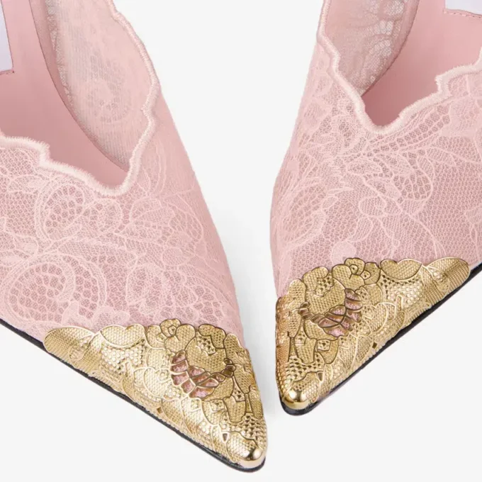 Zapatos de salón Faiz 100 Rose de jimmy choo con encaje y detalle metálico