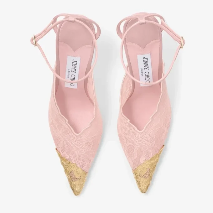 Zapatos de salón Faiz 100 Rose de jimmy choo con encaje y detalle metálico
