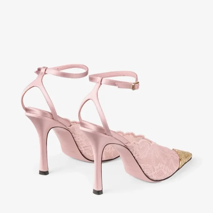 Zapatos de salón Faiz 100 Rose de jimmy choo con encaje y detalle metálico