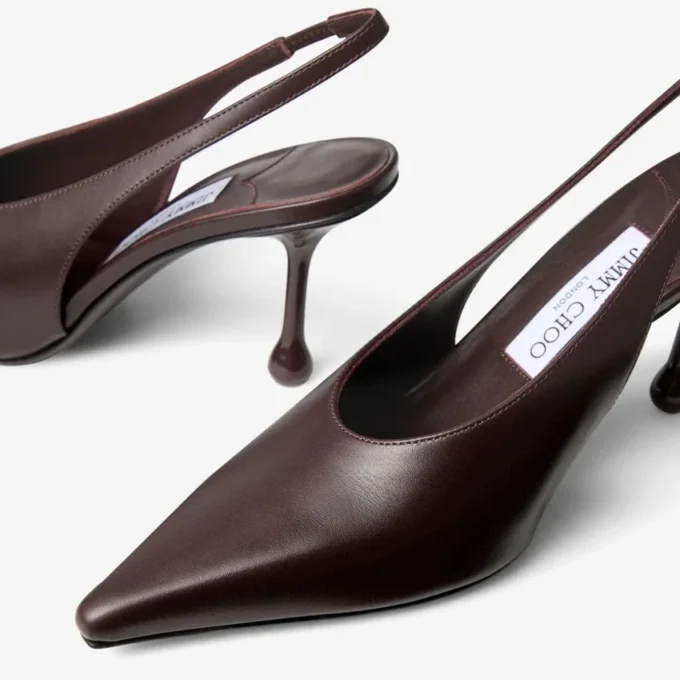 Zapatos de salón Isa 80 en piel de becerro color merlot intenso
