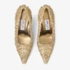 Zapatos de salón Ixia 80 en piel napa metalizada dorada con bordado de cristales Zapatos de salón Ixia 80 en piel napa metalizada dorada con bordado de cristales