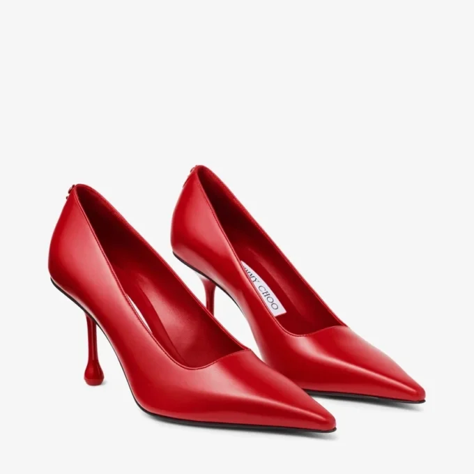 Zapatos de salón Ixia 80 en piel rojo rubí Zapatos de salón Ixia 80 en piel rojo rubí