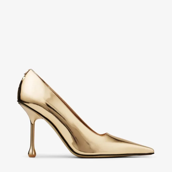 Zapatos de salón Ixia 95 de piel metalizada dorada