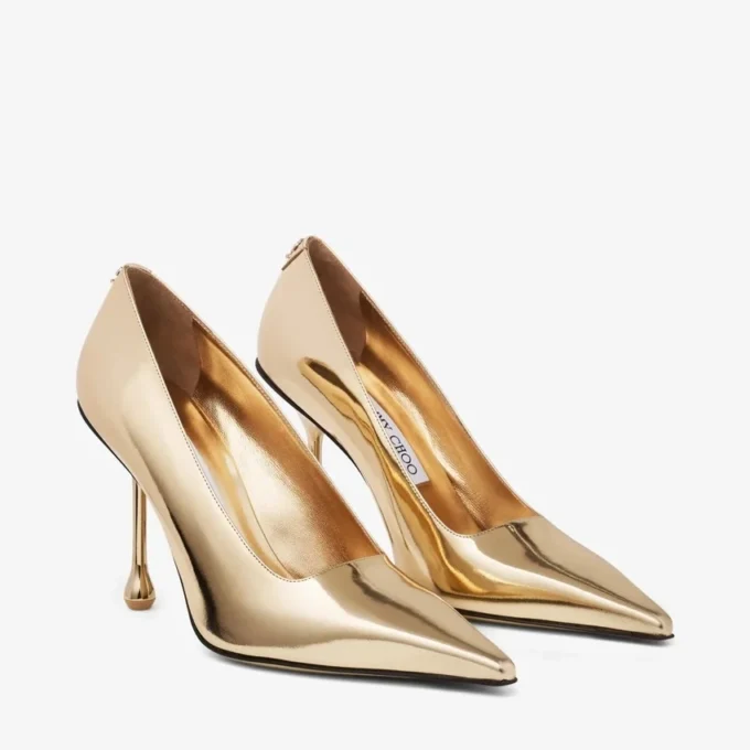 Zapatos de salón Ixia 95 de piel metalizada dorada