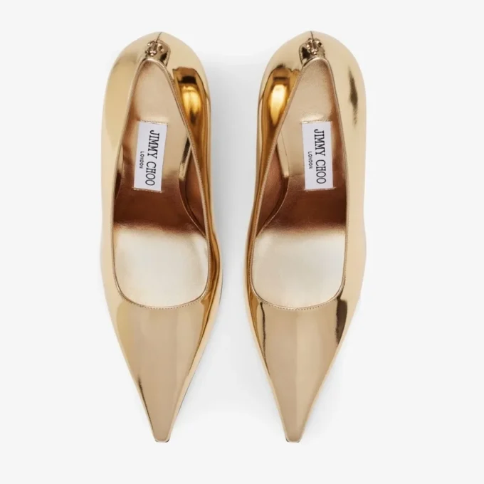 Zapatos de salón Ixia 95 de piel metalizada dorada