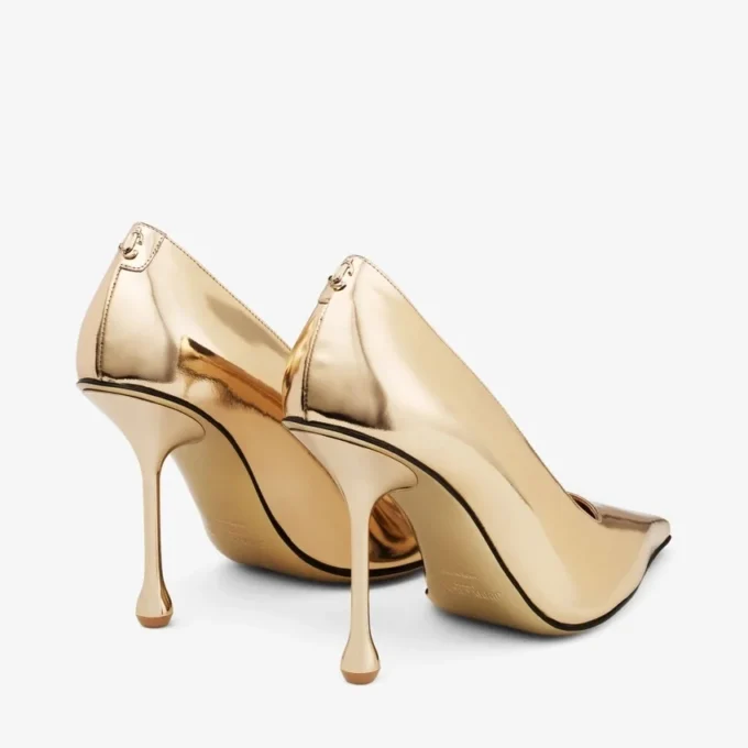 Zapatos de salón Ixia 95 de piel metalizada dorada