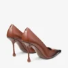 Zapatos de salón Ixia 95 de piel spazzolato con acabado rociado color coñac