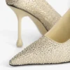 Zapatos de salón Ixia 95 de satén amarillo mantequilla con pedrería
