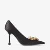 Zapatos de salón Ixia 95 de satén negro con flores Zapatos de salón Ixia 95 de satén negro con flores