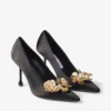 Zapatos de salón Ixia 95 de satén negro con flores Zapatos de salón Ixia 95 de satén negro con flores