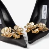 Zapatos de salón Ixia 95 de satén negro con flores Zapatos de salón Ixia 95 de satén negro con flores
