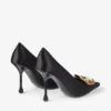 Zapatos de salón Ixia 95 de satén negro con flores Zapatos de salón Ixia 95 de satén negro con flores