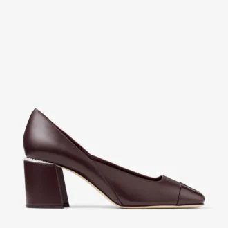 Zapatos de salón Jenson 65 en napa de charol color merlot intenso