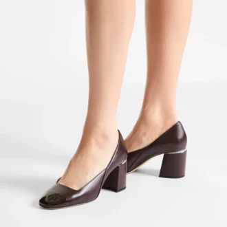 Zapatos de salón Jenson 65 en napa de charol color merlot intenso