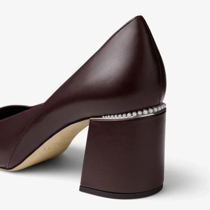 Zapatos de salón Jenson 65 en napa de charol color merlot intenso
