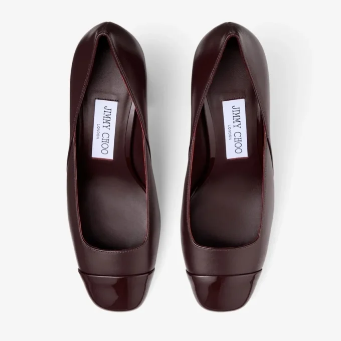Zapatos de salón Jenson 65 en napa de charol color merlot intenso