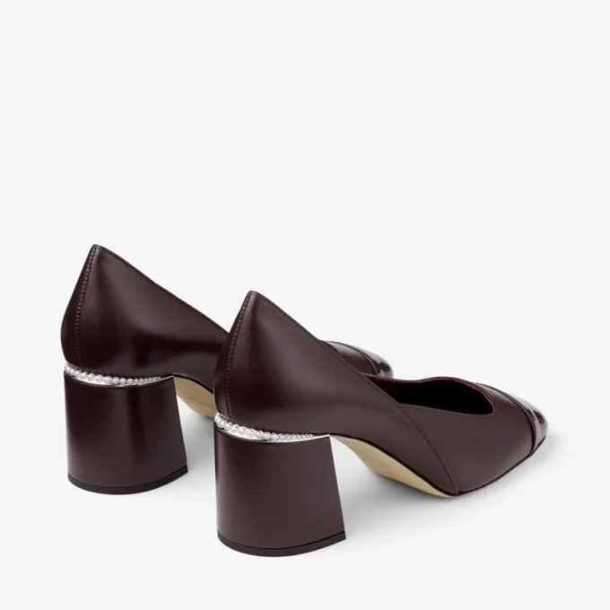 Zapatos de salón Jenson 65 en napa de charol color merlot intenso