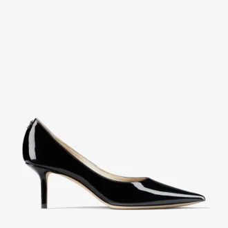 Zapatos de salón Love 65 de charol negro con emblema JC