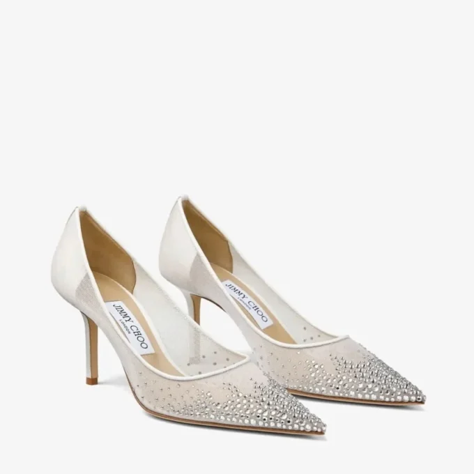 Zapatos de salón Love 65 de malla blanca con cristales DéGradé