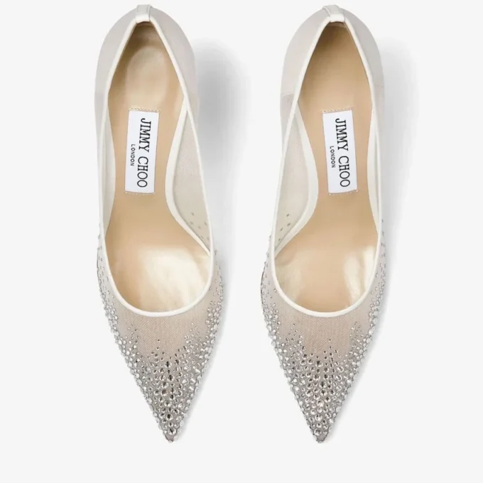 Zapatos de salón Love 65 de malla blanca con cristales DéGradé