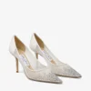 Zapatos de salón Love 85 de malla blanca con puntera puntiaguda y cristales degradados Zapatos de salón Love 85 de malla blanca con puntera puntiaguda y cristales degradados