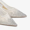Zapatos de salón Love 85 de malla blanca con puntera puntiaguda y cristales degradados Zapatos de salón Love 85 de malla blanca con puntera puntiaguda y cristales degradados