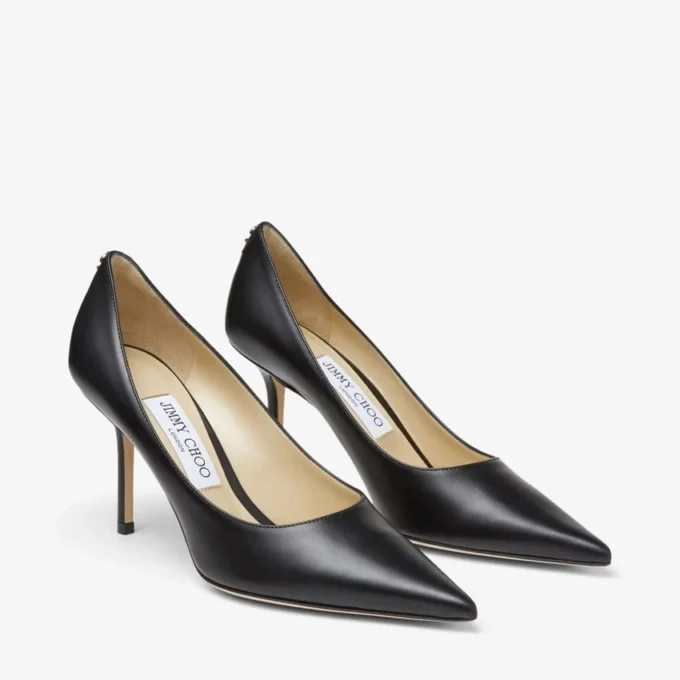 Zapatos de salón Love 85 de piel de becerro negra con el emblema Jc