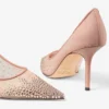 Zapatos de salón Love 85 en malla rosa ballet con puntera puntiaguda y cristales degradados Zapatos de salón Love 85 en malla rosa ballet con puntera puntiaguda y cristales degradados