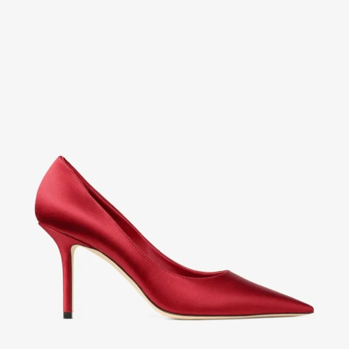 Zapatos de salón Love 85 en satén rojo rubí