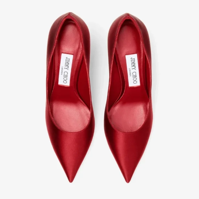 Zapatos de salón Love 85 en satén rojo rubí