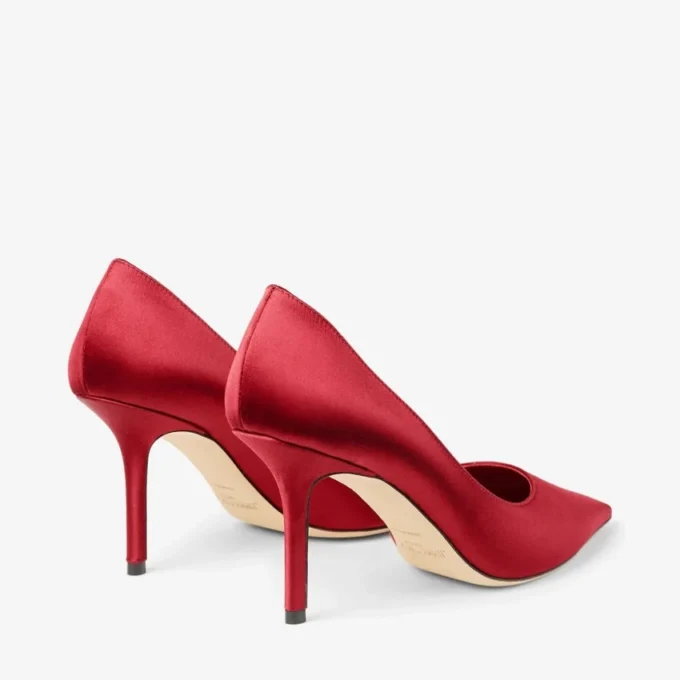 Zapatos de salón Love 85 en satén rojo rubí