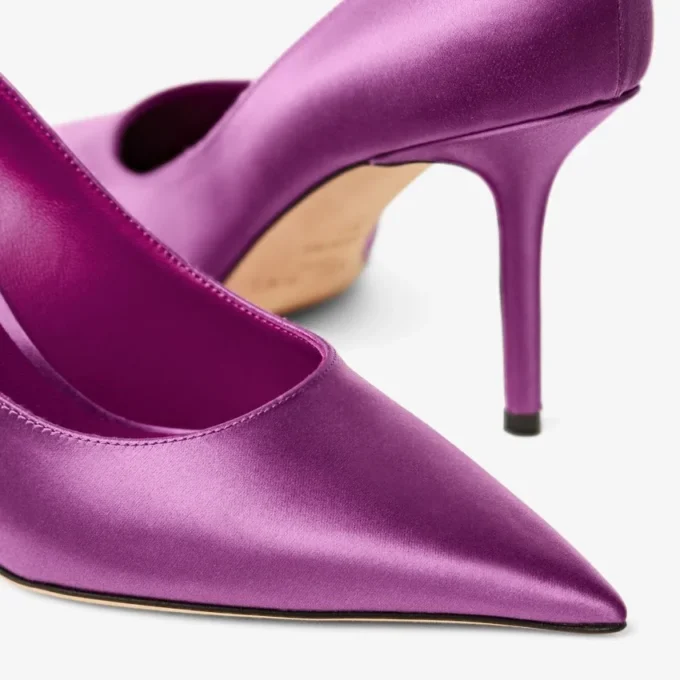 Zapatos de salón Love 85 en satén violeta orquídea Zapatos de salón Love 85 en satén violeta orquídea
