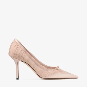 Zapatos de salón Love Mesh 85 Macaron de satén con tul fruncido