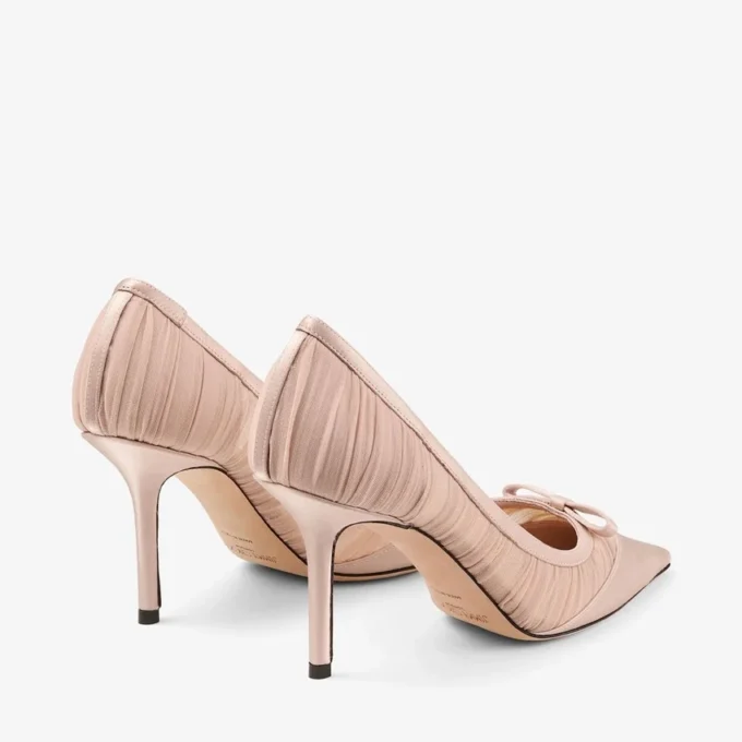 Zapatos de salón Love Mesh 85 Macaron de satén con tul fruncido Zapatos de salón Love Mesh 85 Macaron de satén con tul fruncido